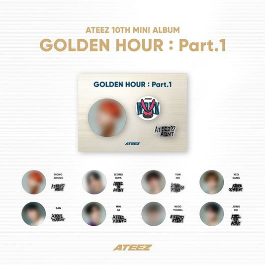 (Pre-Order) ATEEZ - [GOLDEN HOUR: PART.1] Badge Set (Random) (Official MD)
