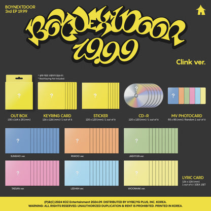 (Pre-Order) BoyNextDoor - 3rd EP Album [19.99] (Clink ver.) (Random ver.)